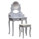 Toaletní stolek se stoličkou Creil, bílý