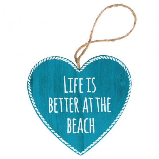 Závěsné srdíčko Life is Better at the beach